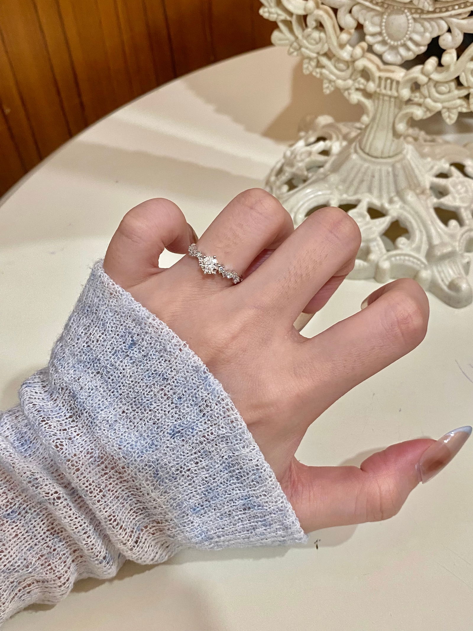 Pt950 platinum diamond ring - 7