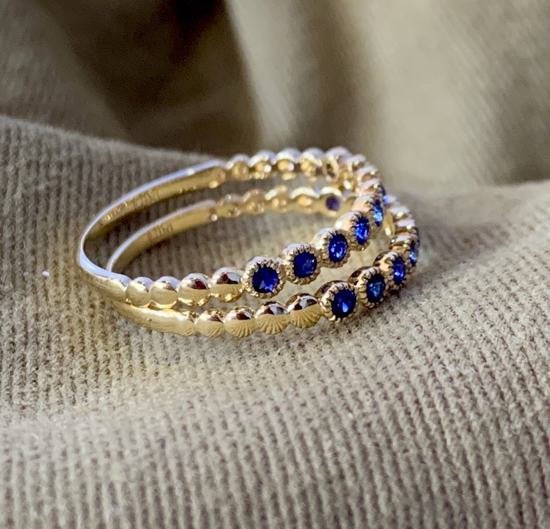 18k gold colored gemstone ring - 4