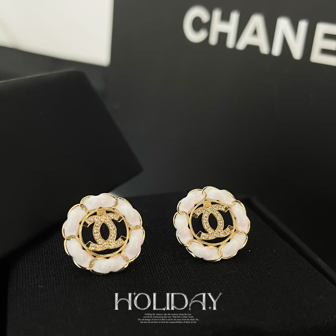 18k gold classic diamond stud earrings - 7