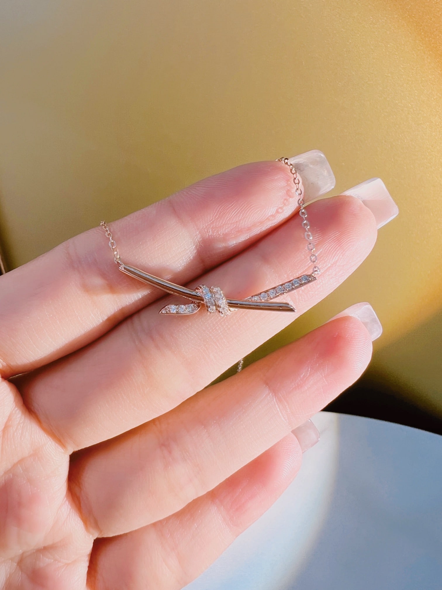 18k gold diamond encrusted necklace - 3