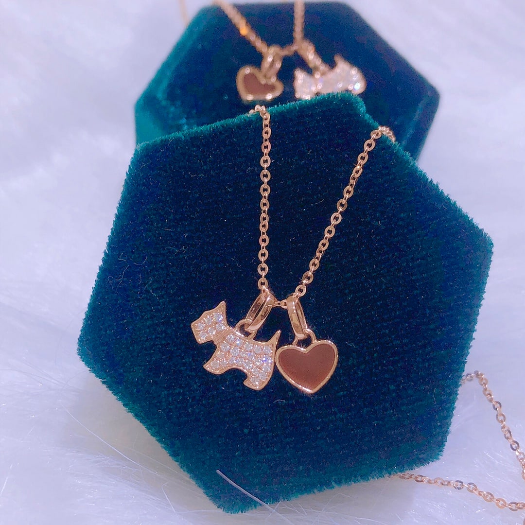 18k Gold Diamond Red Agate Collarbone Chain Necklace - 3