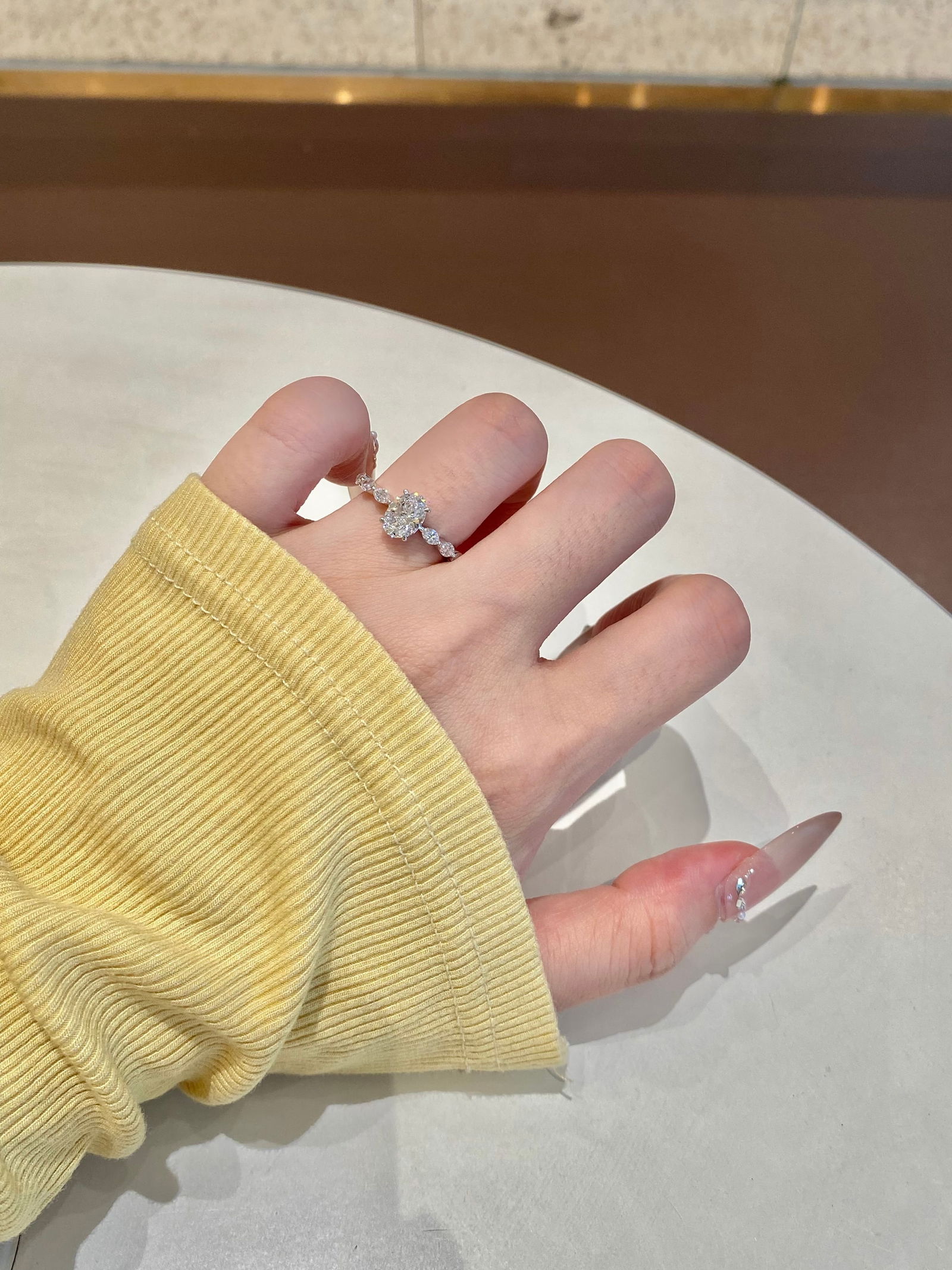 Pt950 Platinum Diamond Ring - 4