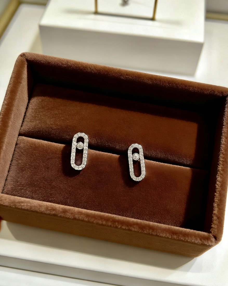 18k 20-point Natural Full Diamond Stud Earrings - 5