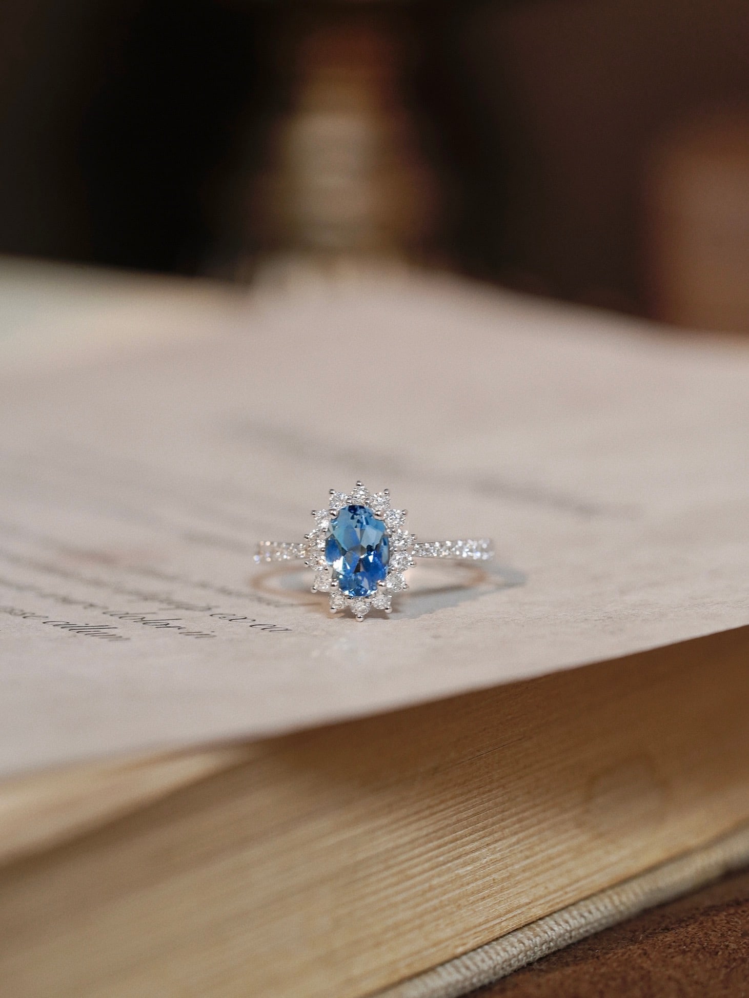 18k Diamond Aquamarine Ring - 2