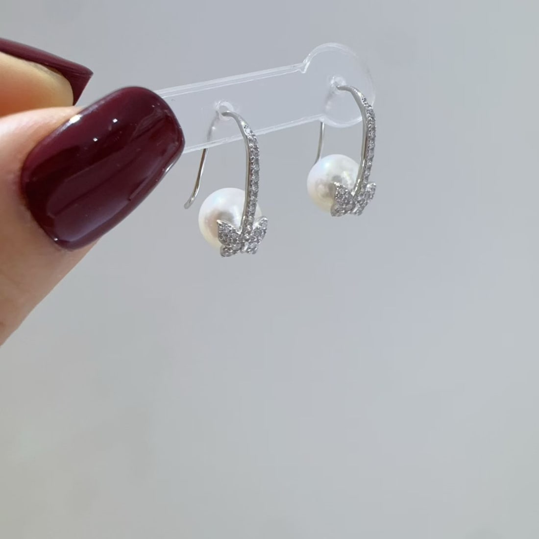 Sterling Silver Butterfly Pearl Earrings - 3