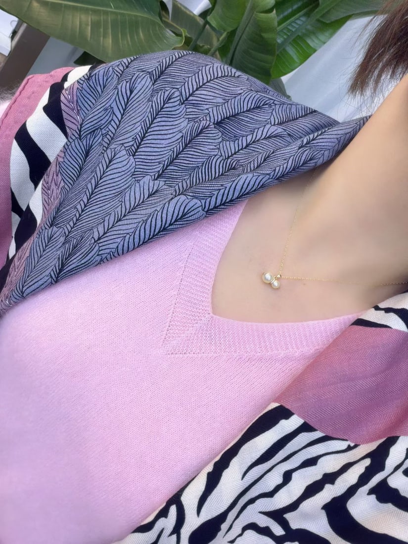 18k Gold Sea Akoya Pearl 'Fulu' Pendant, pearls 5-8mm - 3