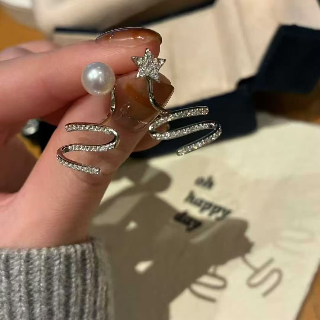 Star Christmas Tree Akoya Pearl Earrings - 2