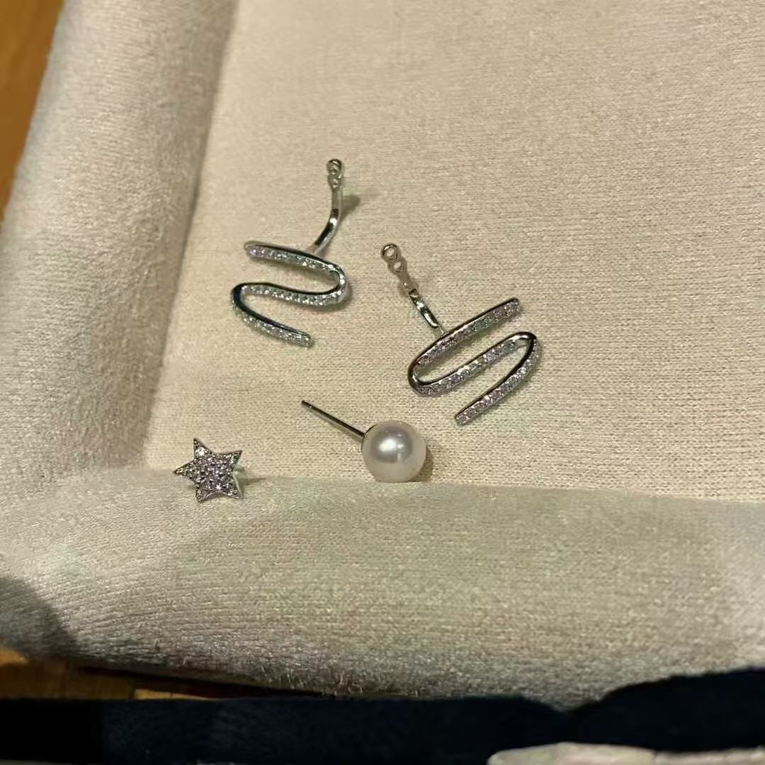 Star Christmas Tree Akoya Pearl Earrings - 3