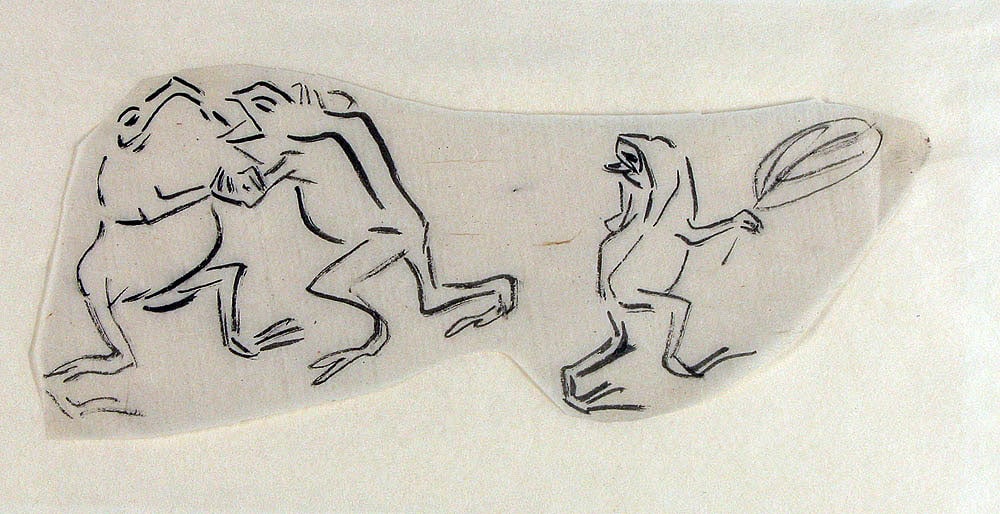 KUNIAKI, Ipposai (1835-88) - Sumo wrestling frogs (1 of 1)