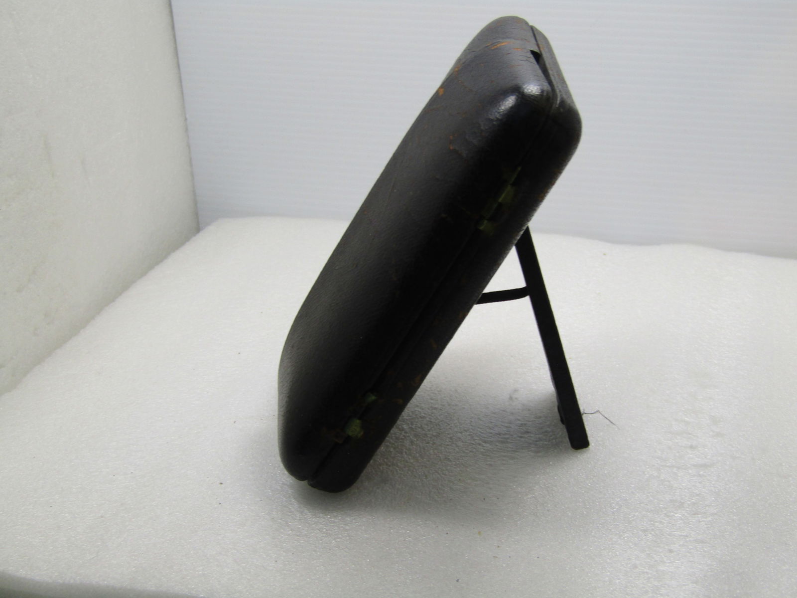 Antique Hinged Leather Easel Photo Display With Photo, 6" X 4.5". Early 1900's - 10