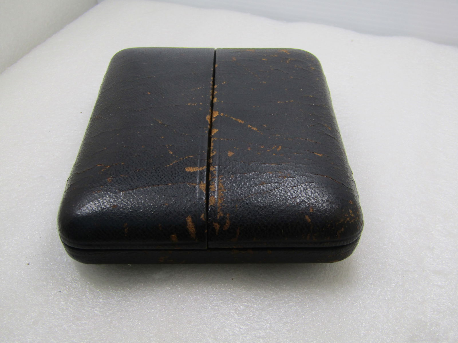 Antique Hinged Leather Easel Photo Display With Photo, 6" X 4.5". Early 1900's - 4