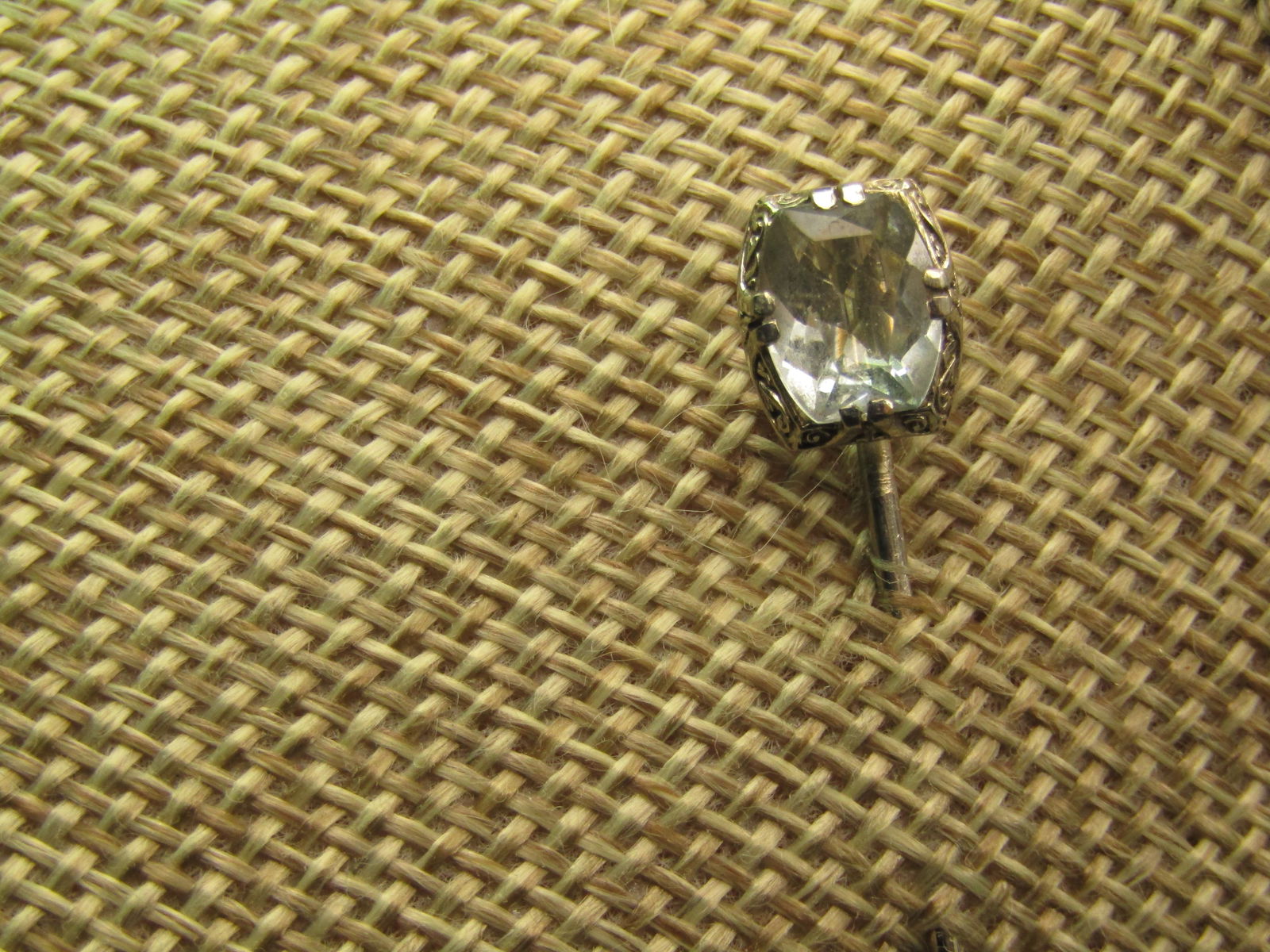 Vintage 10kt Aquamarine Stick Pin, 10kt G.F. Pin, 1800's-1920's - 2