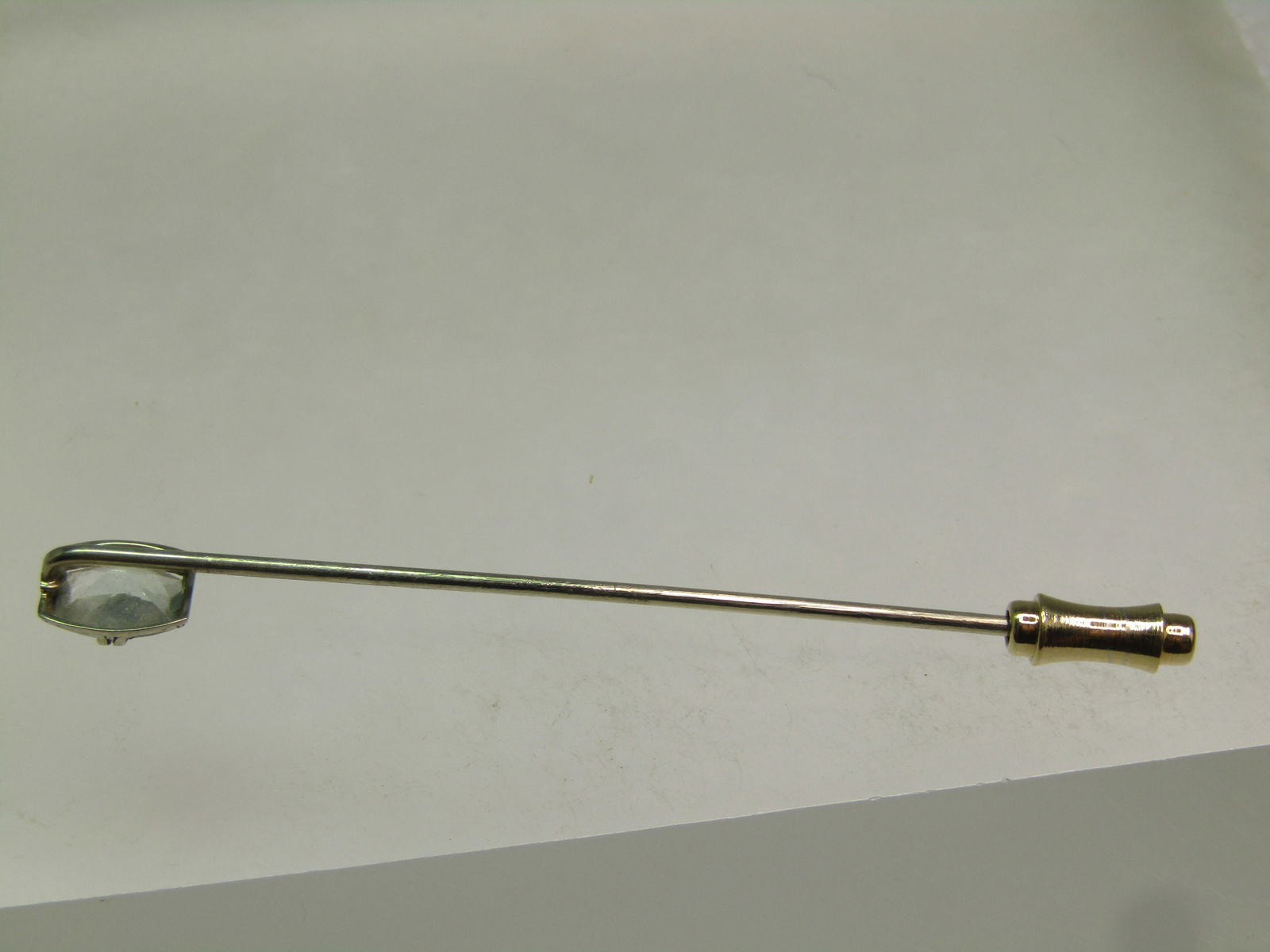 Vintage 10kt Aquamarine Stick Pin, 10kt G.F. Pin, 1800's-1920's - 6