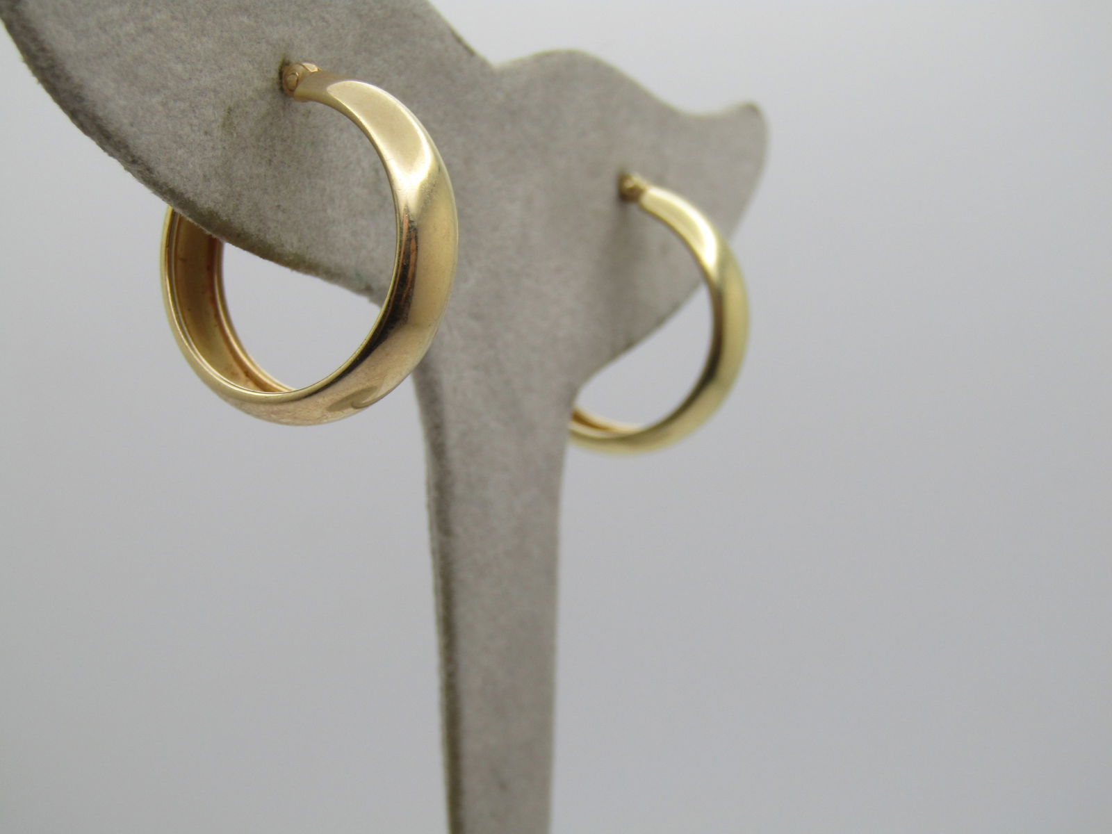 Vintage Sterling Vermeil Hoop Earrings, Pierced, 7/8", Signed, 1980's-1990's - 2