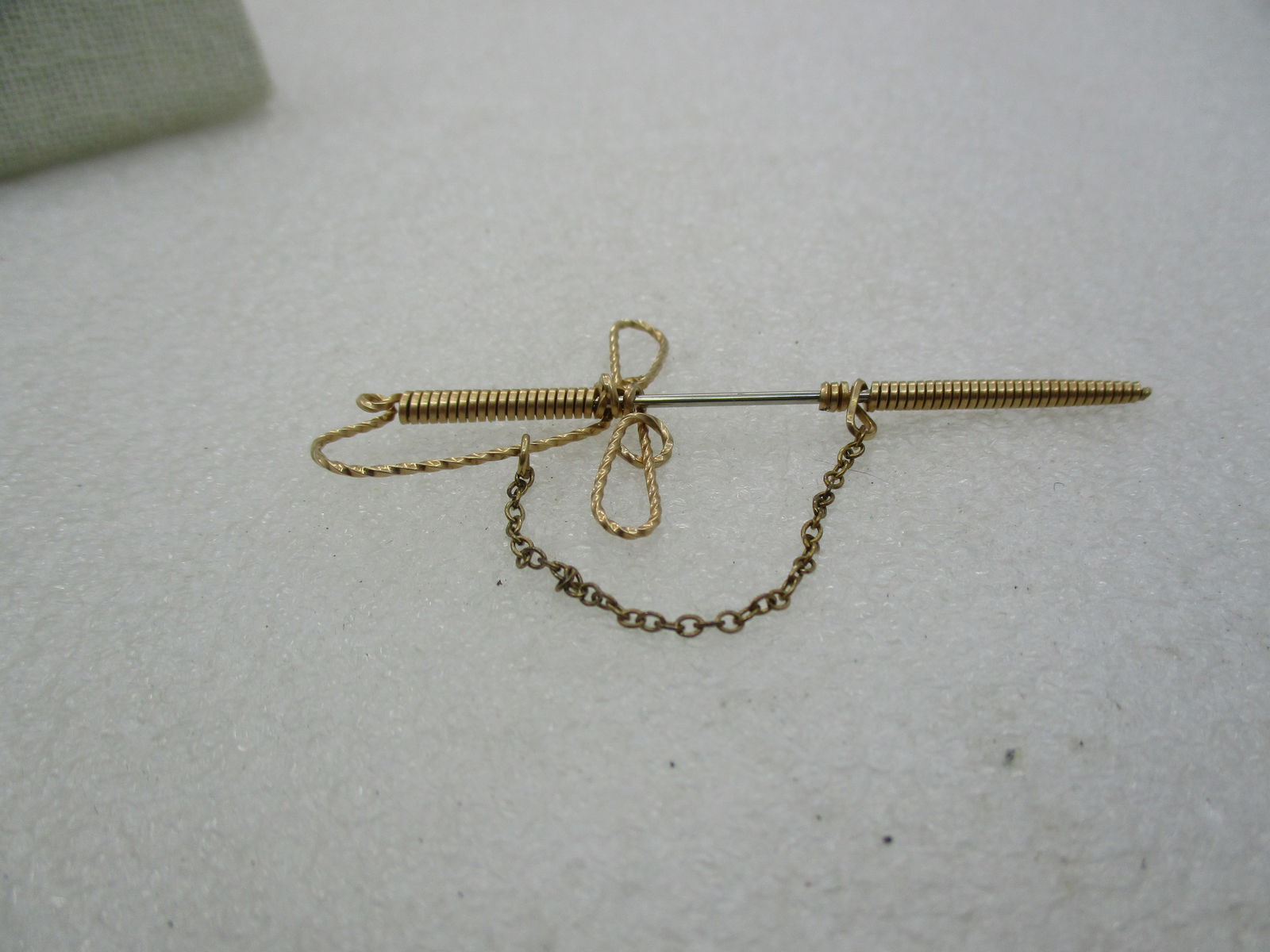 Vintage 10kt G.F. Hand Made Sword Stick PIn, Wrapped design.2.75" - 2