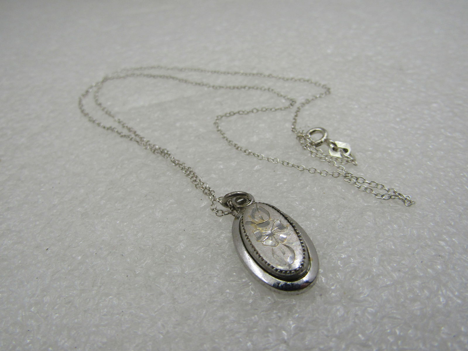 Vintage 12kt G.F. Engraved Cameo Necklace, 18" Chain .925 - 6