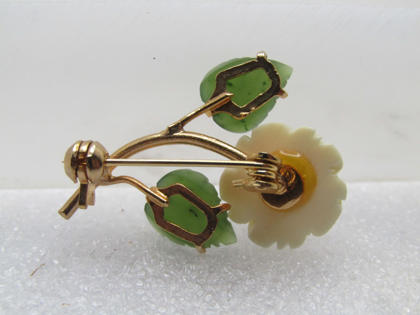 Vintage Carved Blossom & Leaves Brooch, 10kt G.F., 1960's-1970's - 4