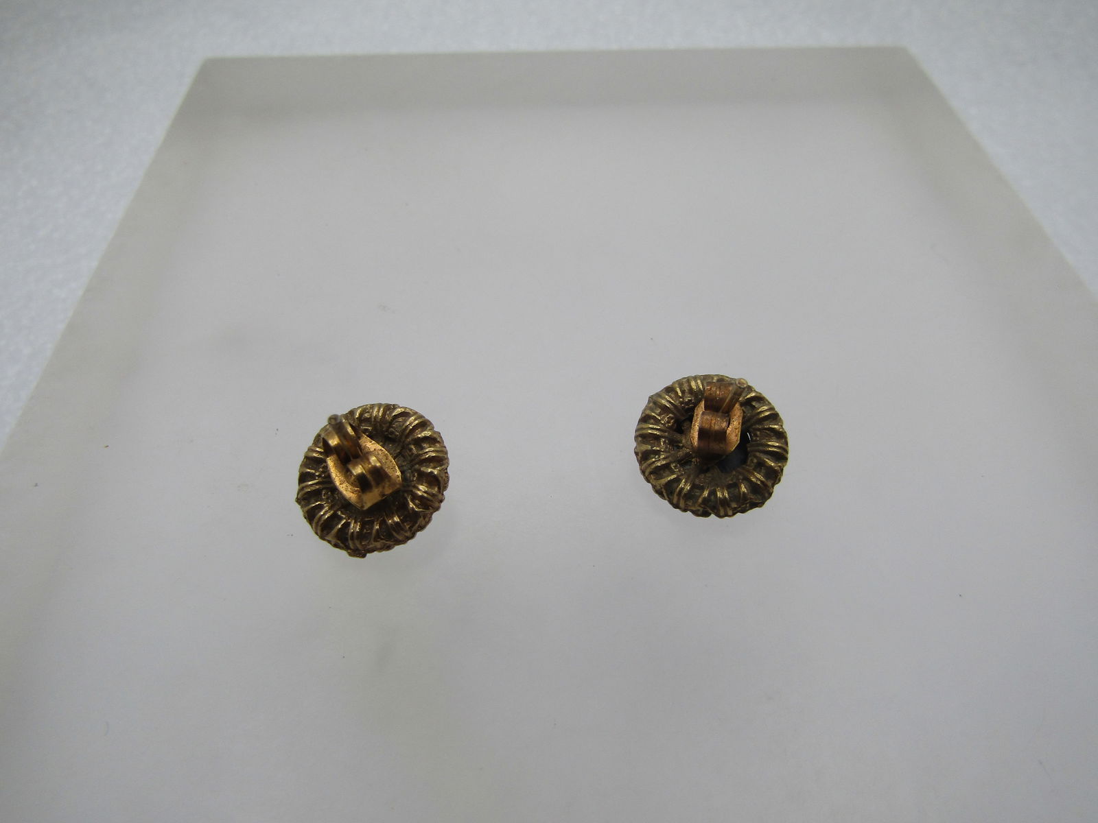 Vintage 10kt. G.F. Black & White Cameo Earrings, 1960's-1970's, Pierced - 4