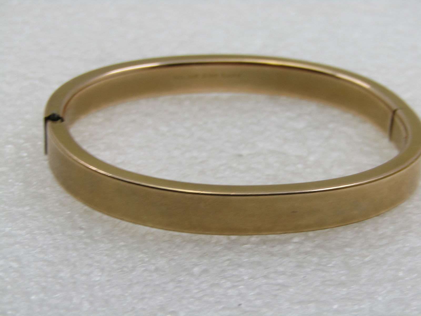 Antique Hinged 10kt Gold Filled Bangle Bracelet, Engraved MLM, Signed Bates & B. 6.75" - 9