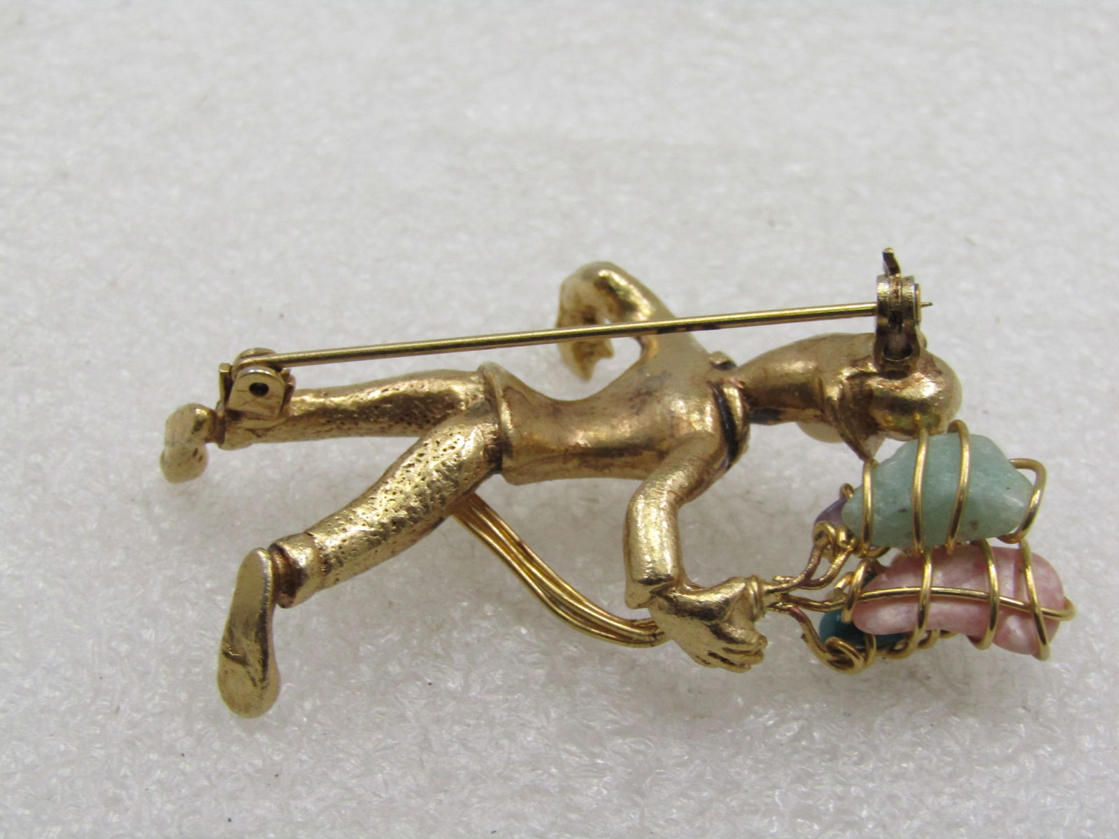 Vintage Balloon Mime/Salesman Brooch, Agate Balloons, Mid-Century - 5