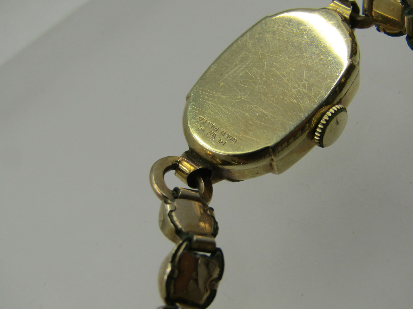 Vintage 14kt GF Lady Elgin Watch, Hearts on Band, Repair/Repurpose - 5