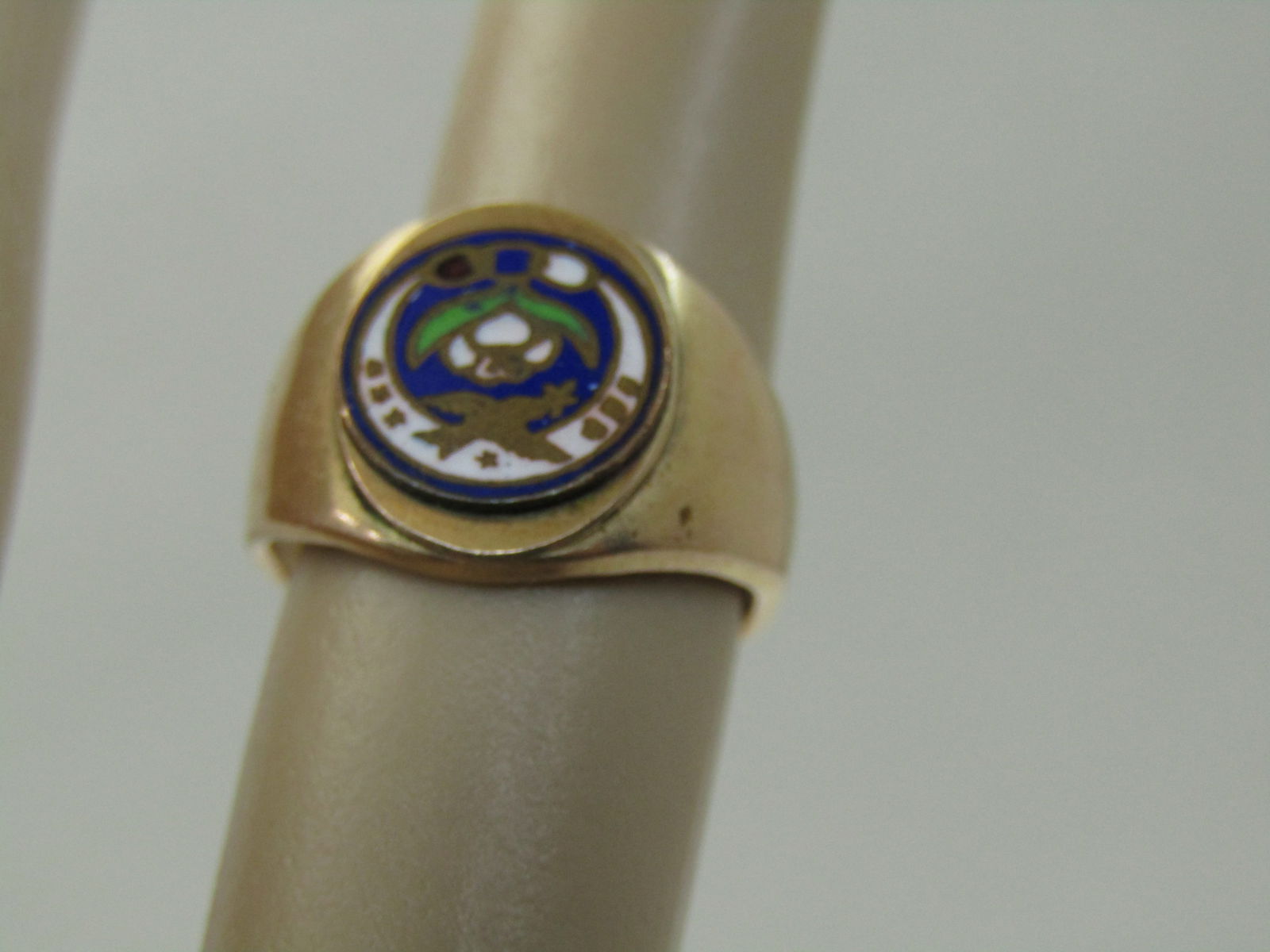 Vintage 10kt G.F. Daughters of Rebekah Enameled Ring, Sz. 2.5, 3.20 gr. - 7