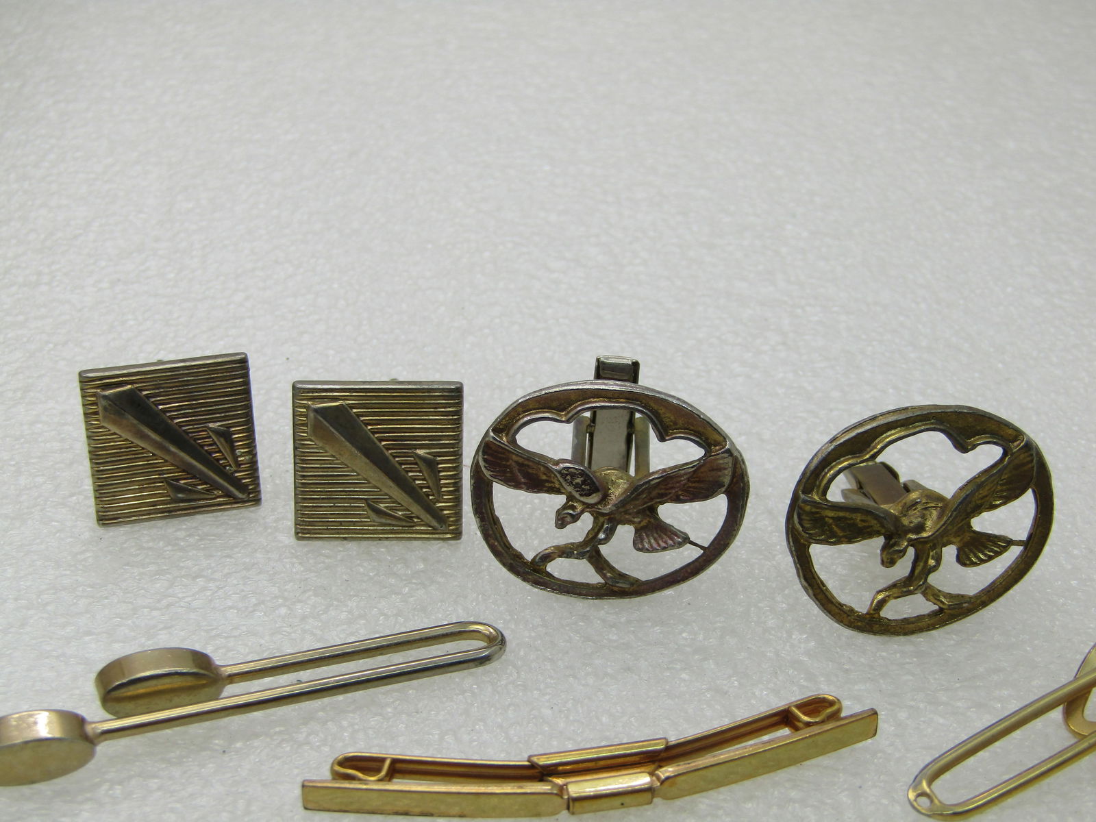 Vintage 7 Pc Cufflink, Tie Bar/Clasp Lot, Swank, 12kt G.F. & Gold Tone - 3