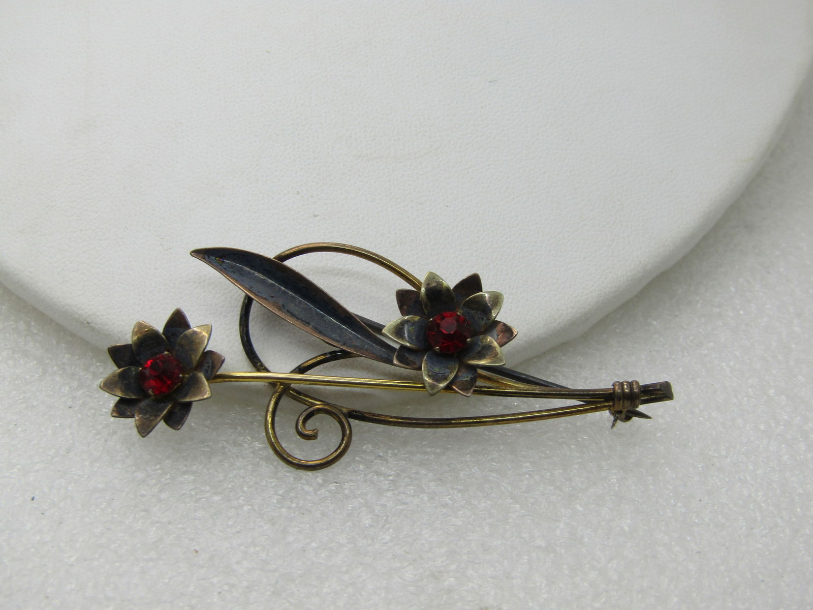 Vintage Van Dell Sterling Floral Brooch, 12kt G.F., 1940's, 2.5" - 2