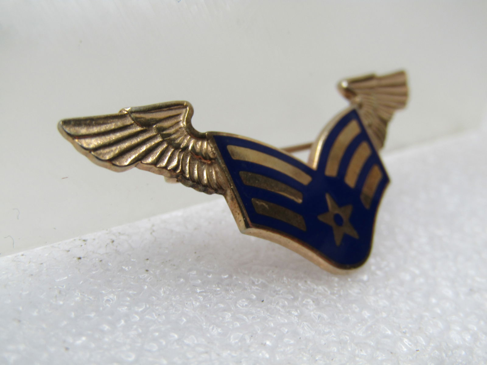 Vintage Enameled Air Force Wings Brooch, 1960's-1970's, 10kt G.F. - 2