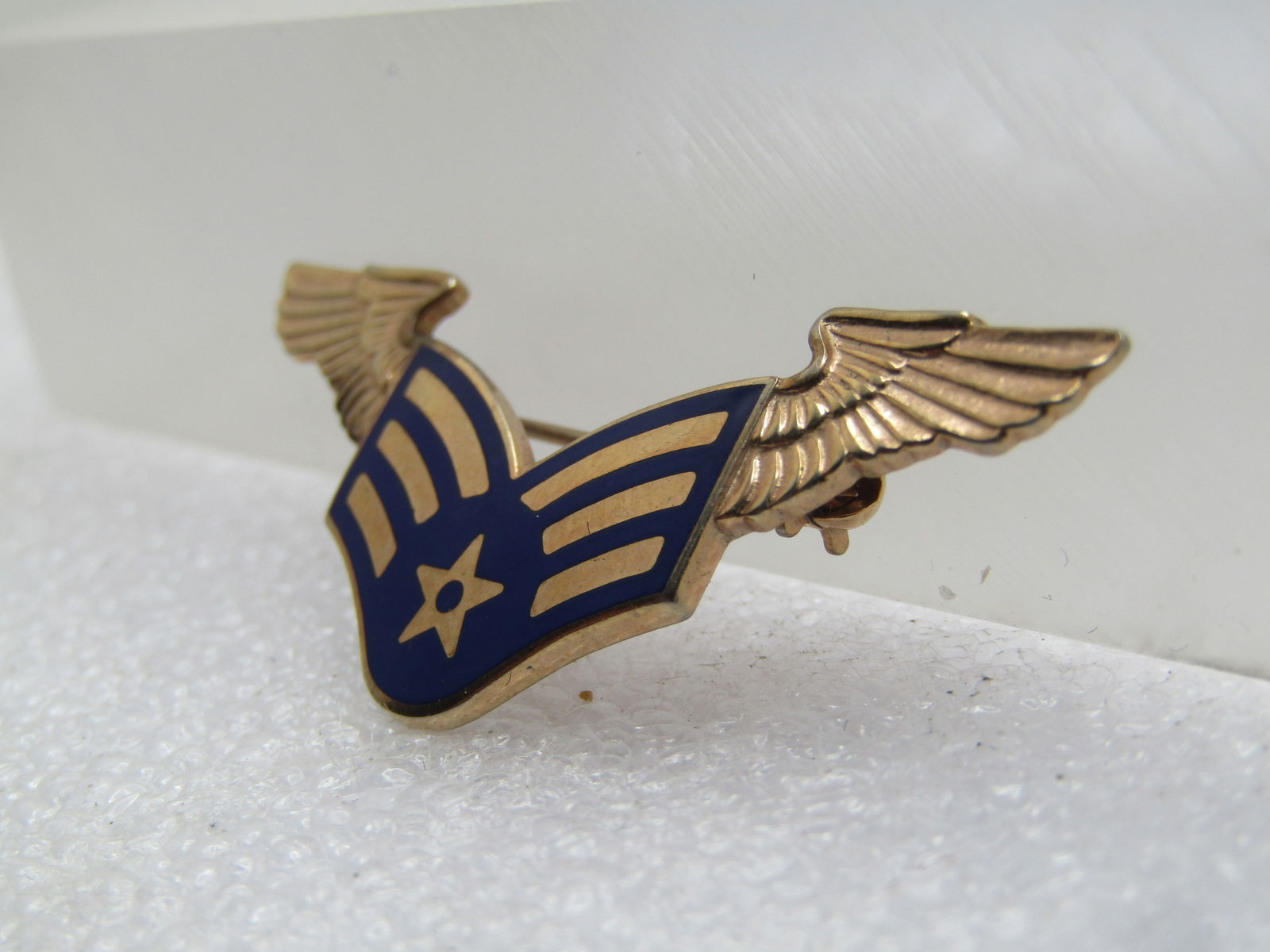 Vintage Enameled Air Force Wings Brooch, 1960's-1970's, 10kt G.F. - 3