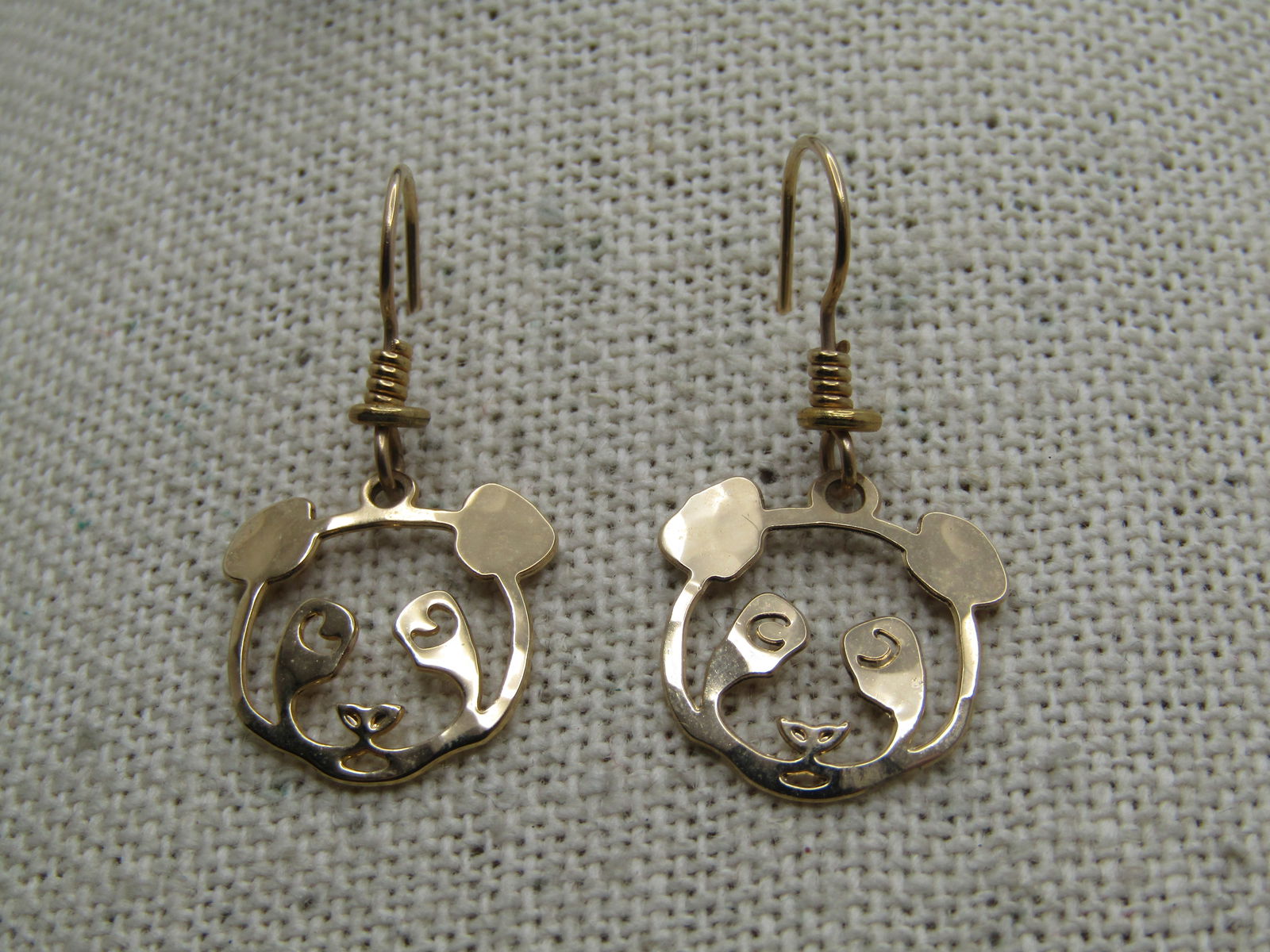 14kt G.F. Wild Bryde Panda Earrings, on Original Card, 1990's - 3