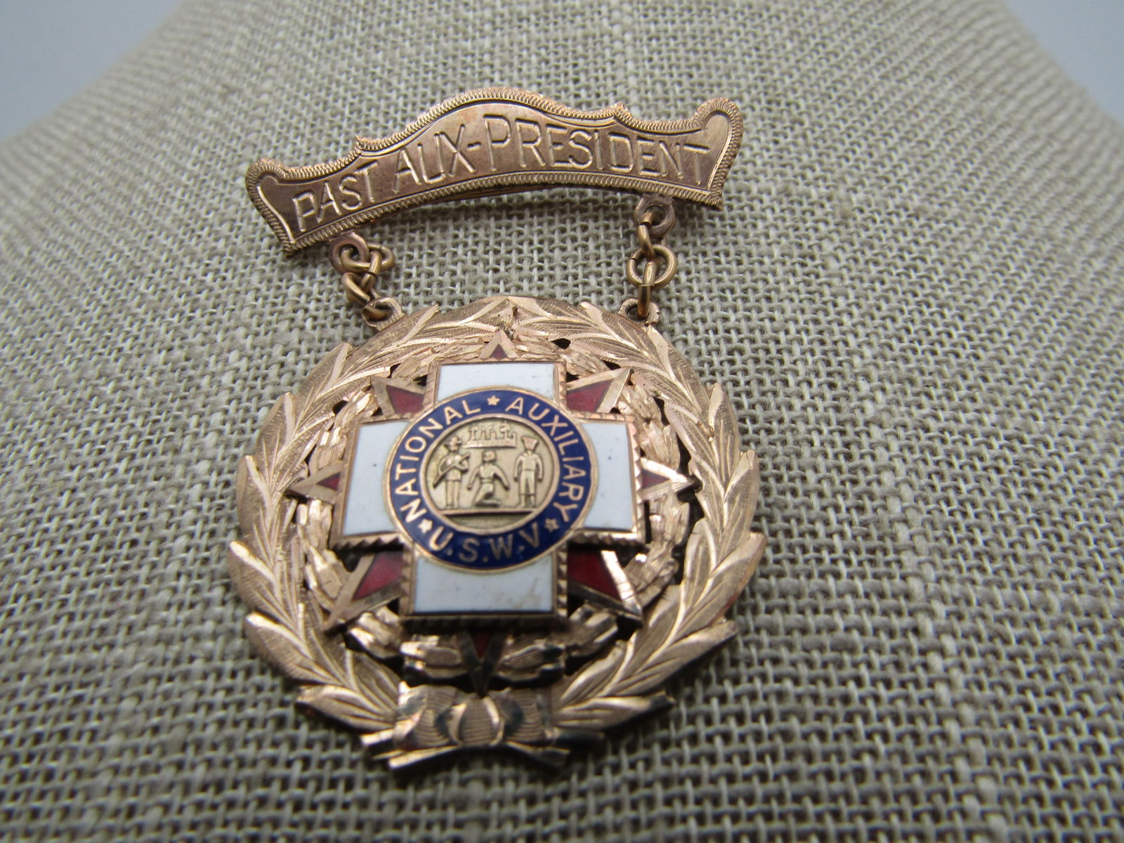 Vintage Past Aux-President USWV Pin, 10kt-12kt G.F., 1930's - 2