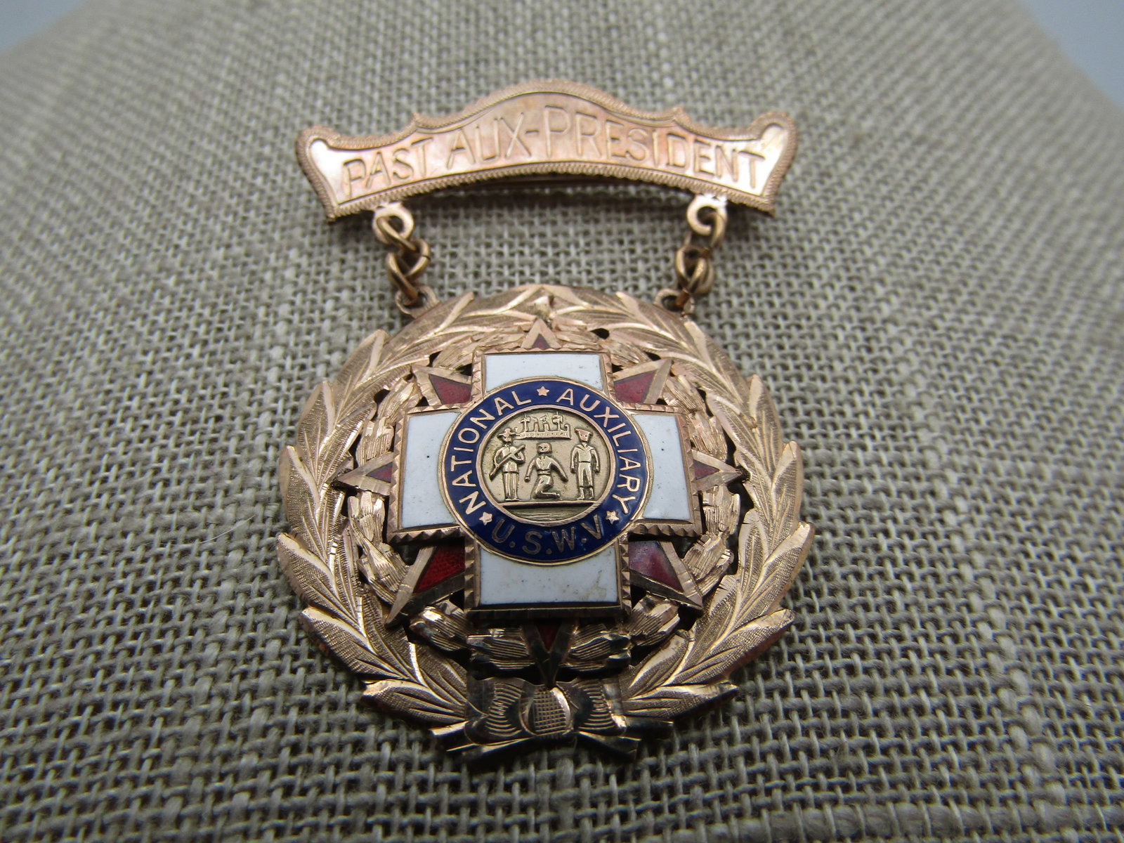 Vintage Past Aux-President USWV Pin, 10kt-12kt G.F., 1930's - 3