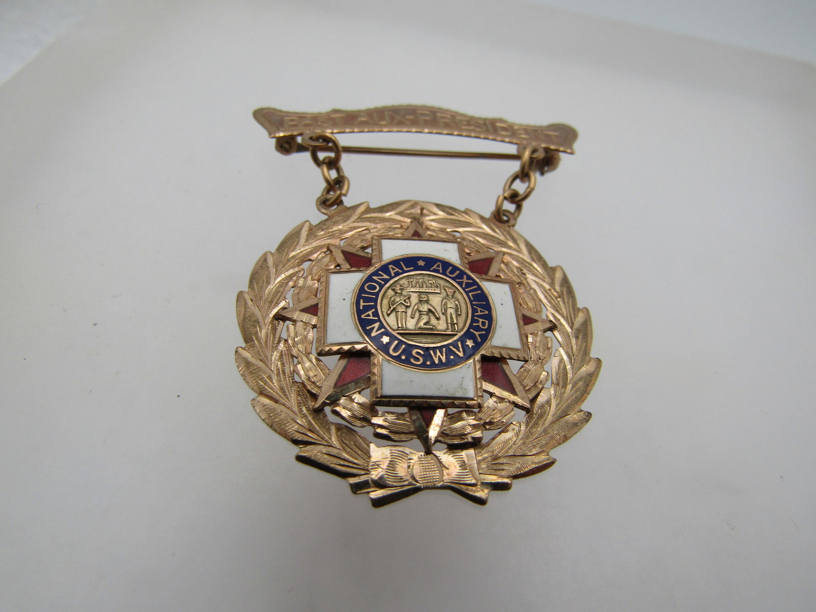 Vintage Past Aux-President USWV Pin, 10kt-12kt G.F., 1930's - 6