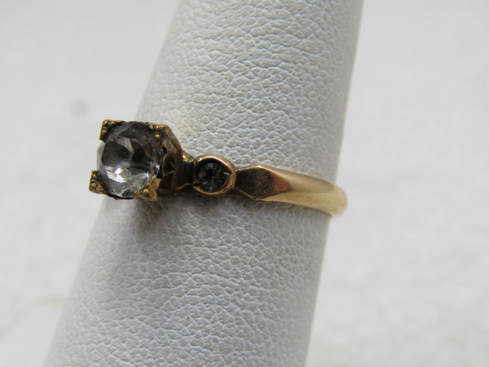Vintage 14kt G.F. Paste Engagement Ring, Clark & Coombs, Sz. 7 - 3