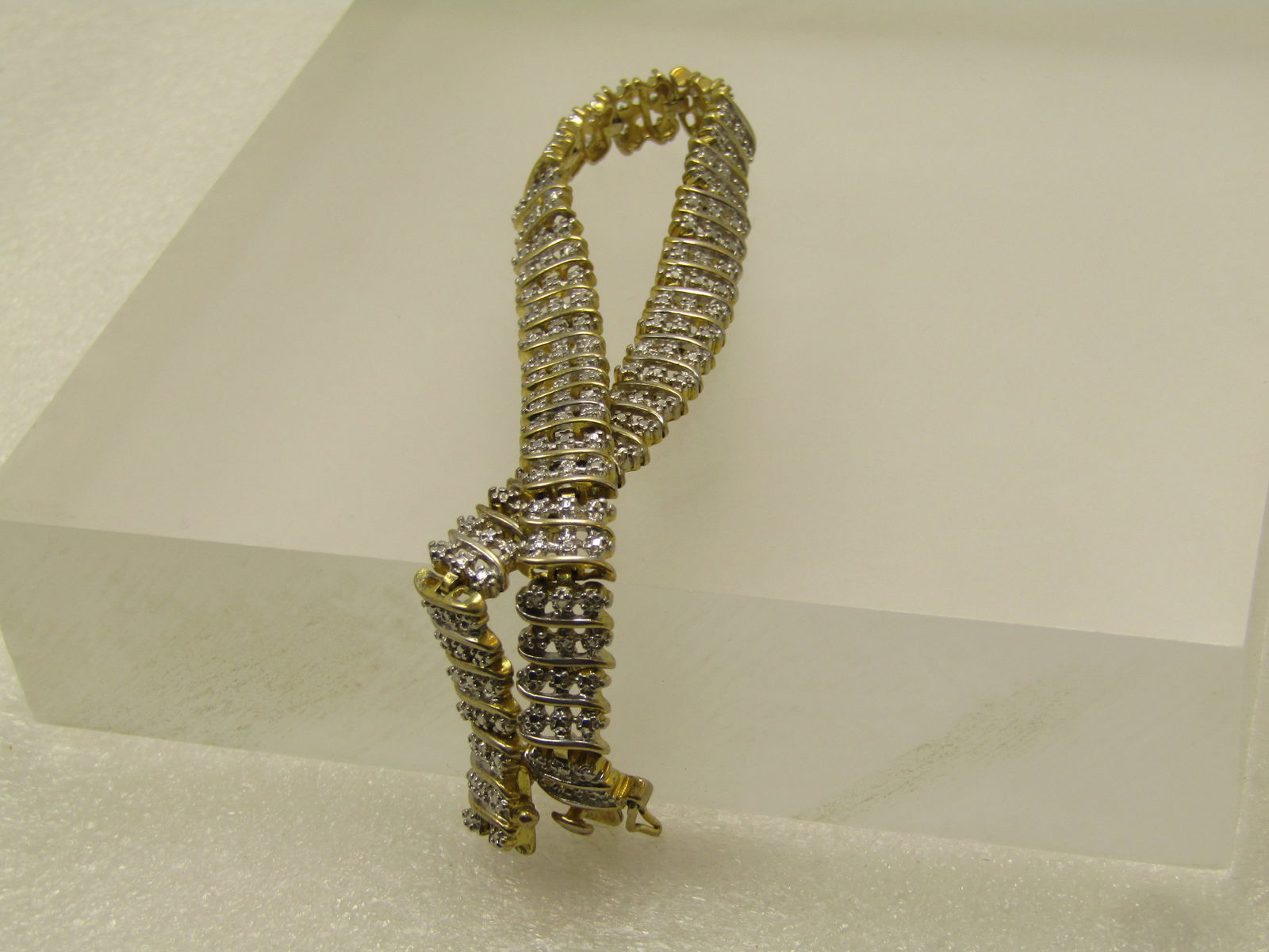 Vintage Sterling Vermeil Illusion Bracelet, 7.5", Signed, 1980's-1990's - 4