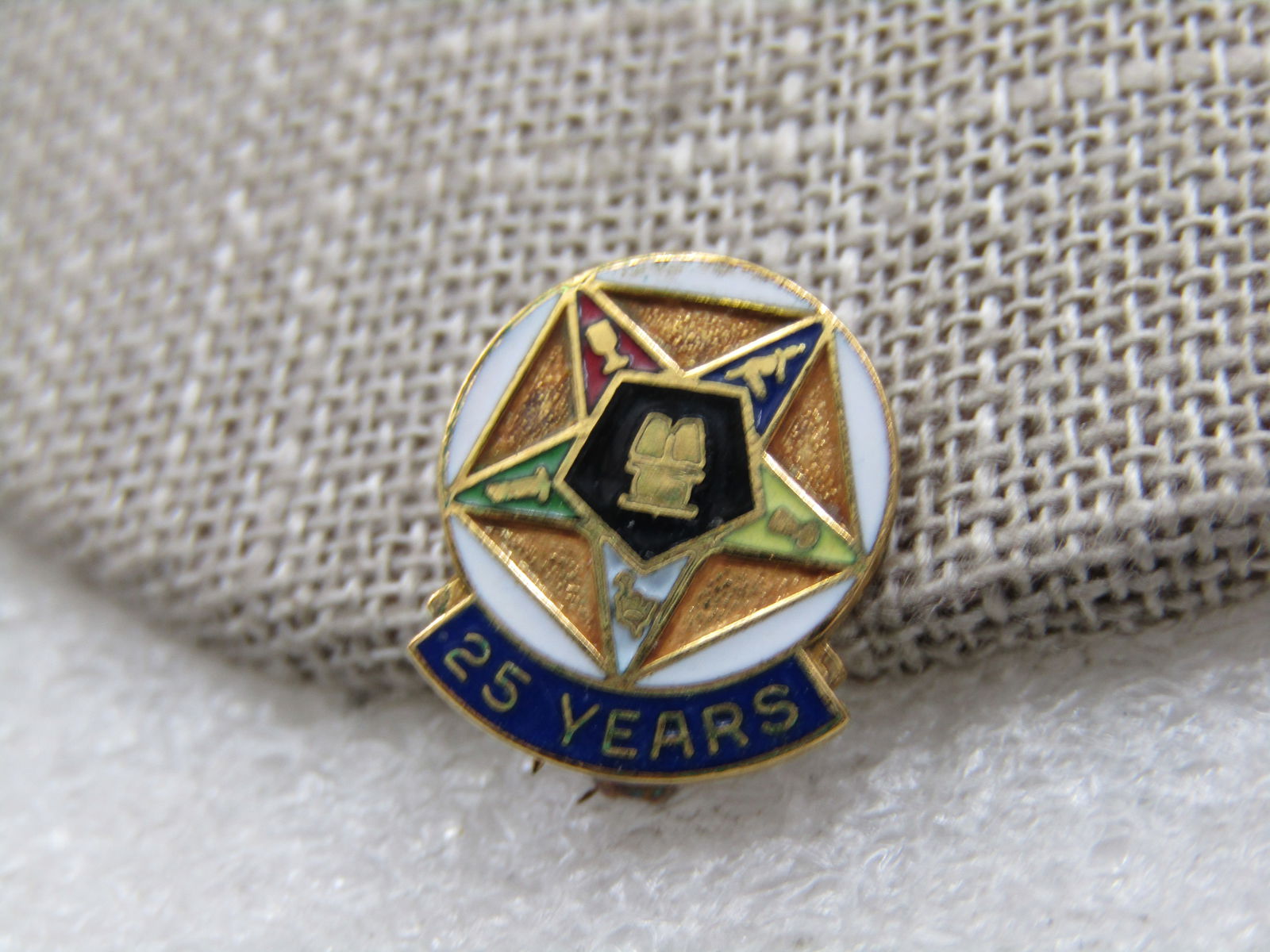 10kt G.F. Eastern Star Masonic 25 YR Service Pin - 3