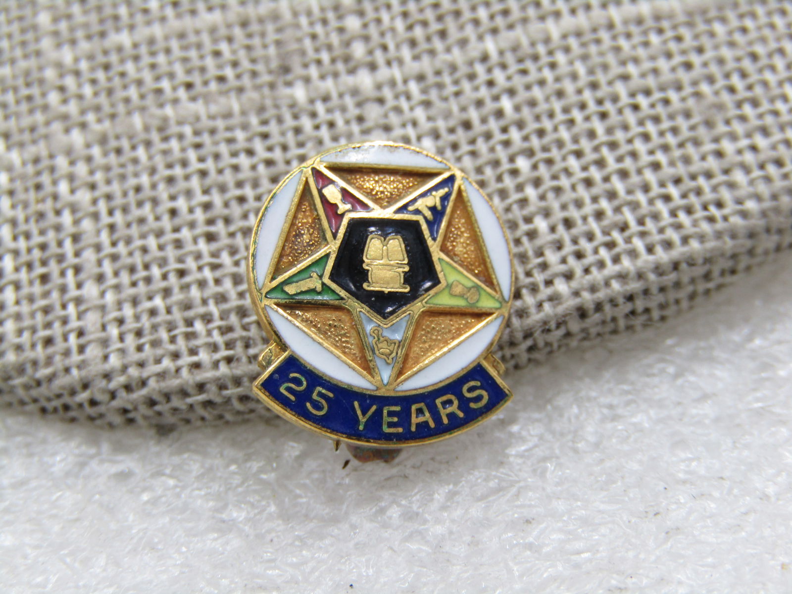 10kt G.F. Eastern Star Masonic 25 YR Service Pin - 4