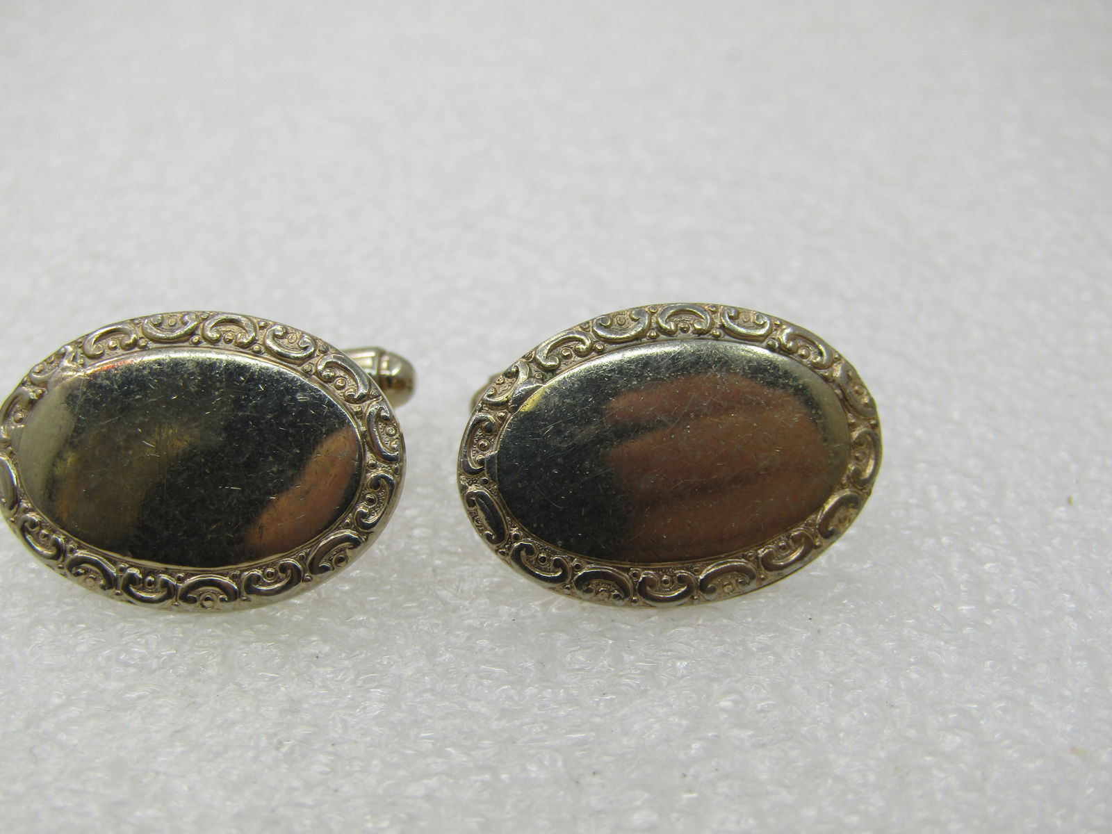 Vintage Engraveable Cuff Links, 12kt G.F., 7/8" Oval, 1930's-1940's - 2