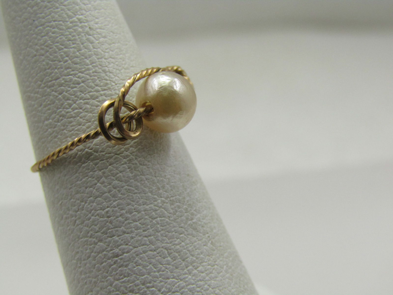 Vintage 10kt G.F. Cultured Pearl Ring, Hand Made, Sz. 4.5 - 2
