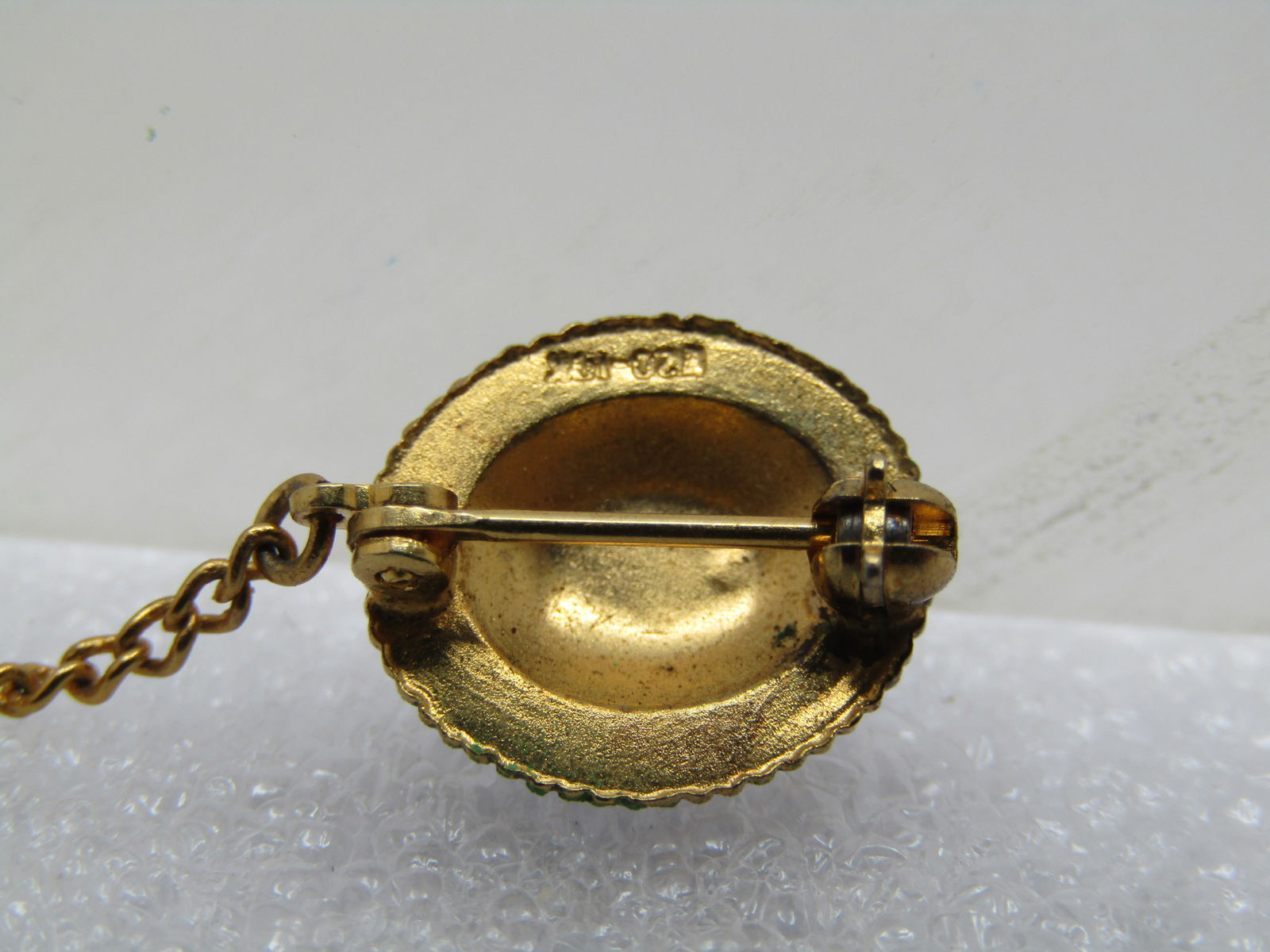 Vintage Gold Filled University of NC Pin with Chain and NC - 5