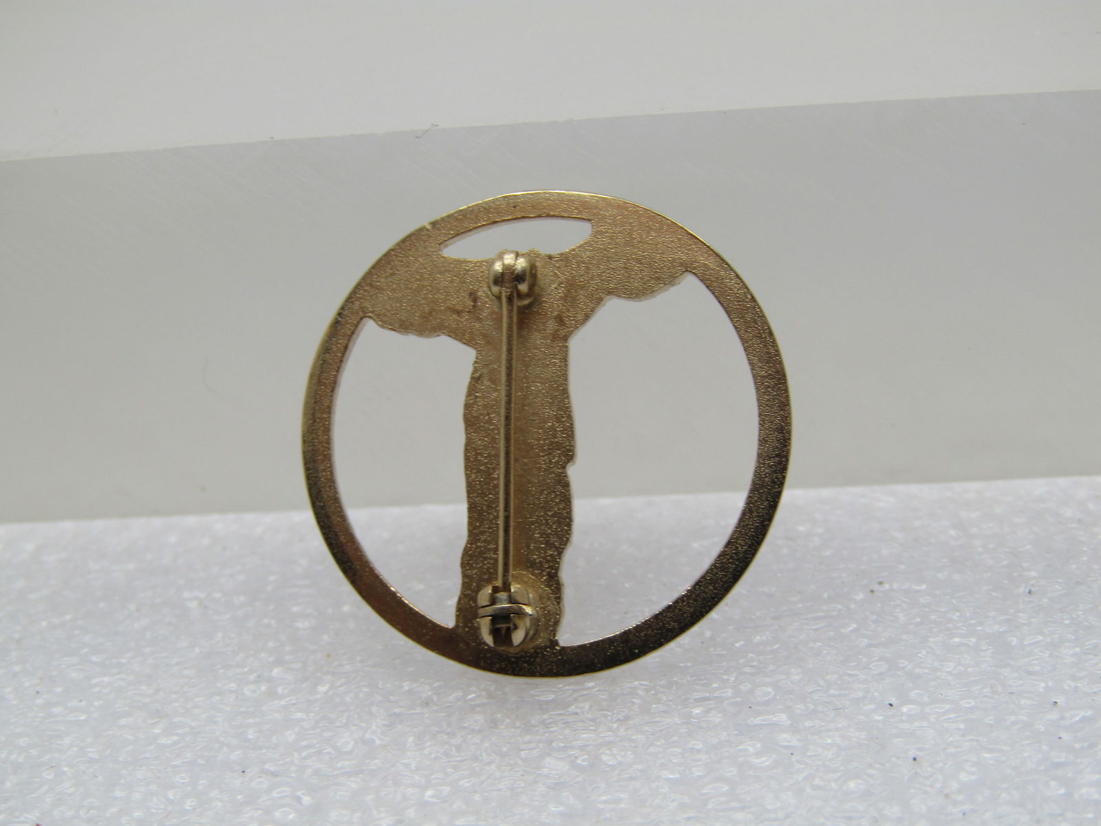 Vintage Nike Goddess Gold Tone Brooch, 1", 1970's-1980's - 5