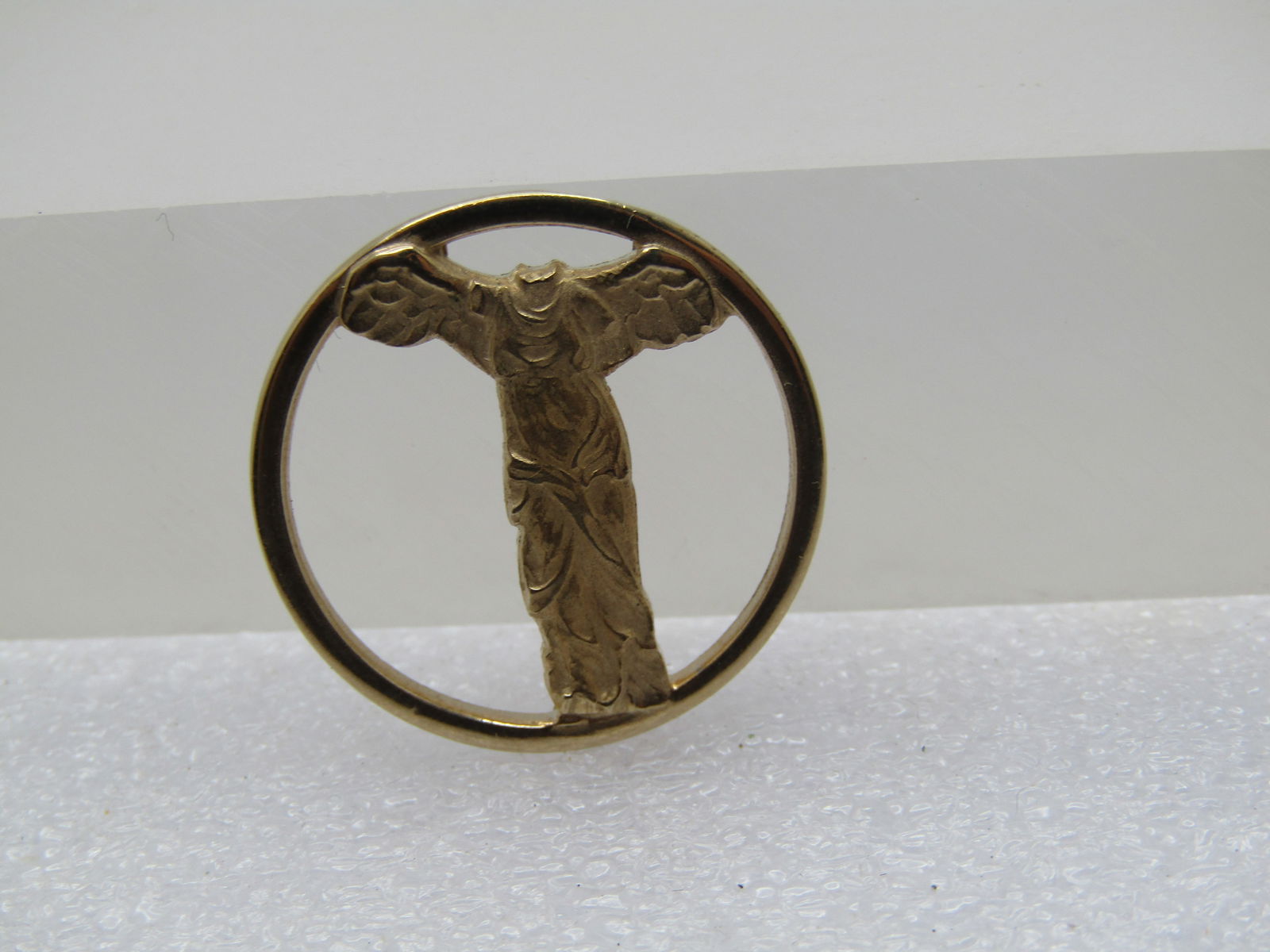 Vintage Nike Goddess Gold Tone Brooch, 1", 1970's-1980's - 6