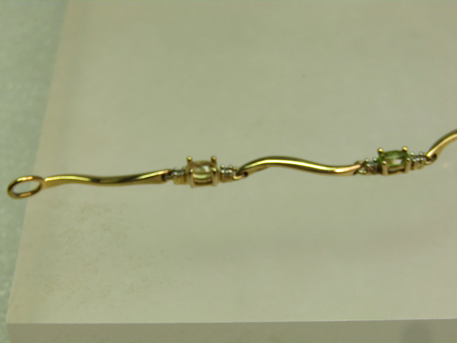 Gold over Sterling Peridot, Mixed Gem Bracelet, 7.25" Signed Marked .925. 1980's-1990's - 7