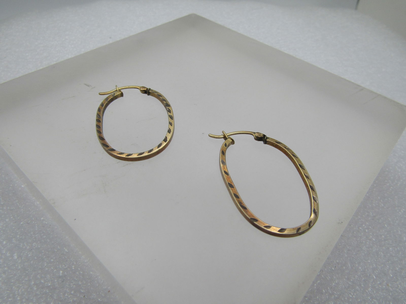 Vintage Sterling Vermeil Hoop Earrings, Pierced, 1970's and After - 4