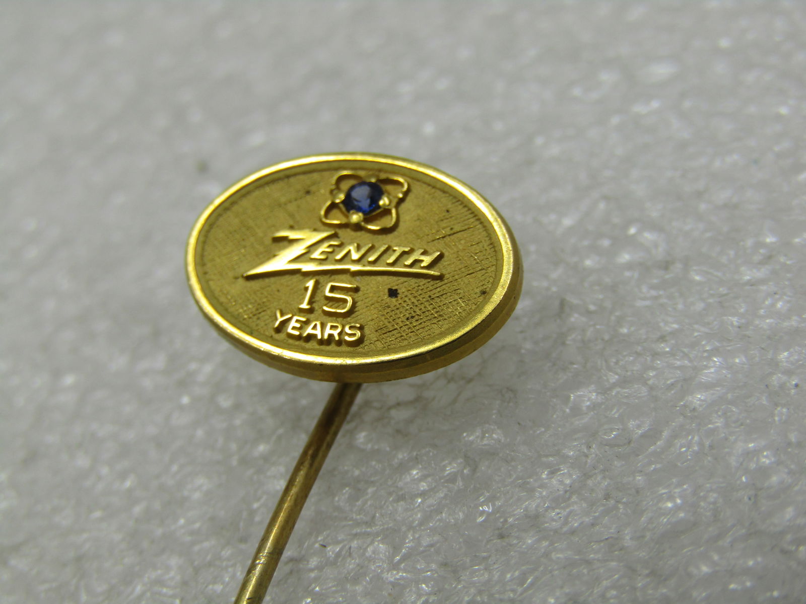 Vintage 10kt G.F. Zenith Sapphire 15 Year Stick Pin - 2