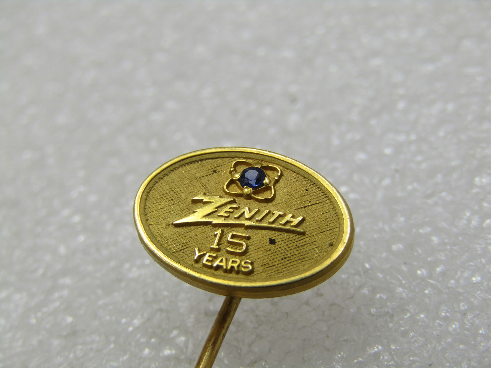 Vintage 10kt G.F. Zenith Sapphire 15 Year Stick Pin - 3