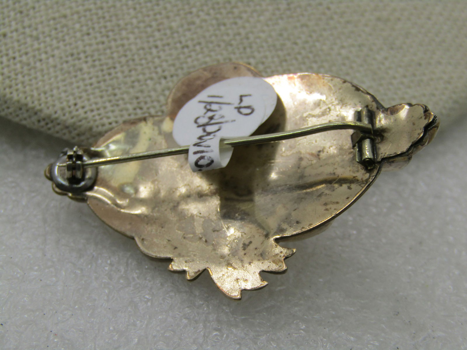 Vintage 10kt G.F. Art Nouveau Brooch, Hollow Design, 2" - 6