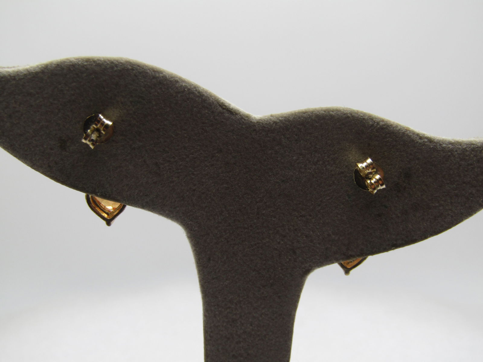 Vintage Hearts Champagne & Orange Earrings, Pierced, Rhinestone, Signed, 1990's - 4