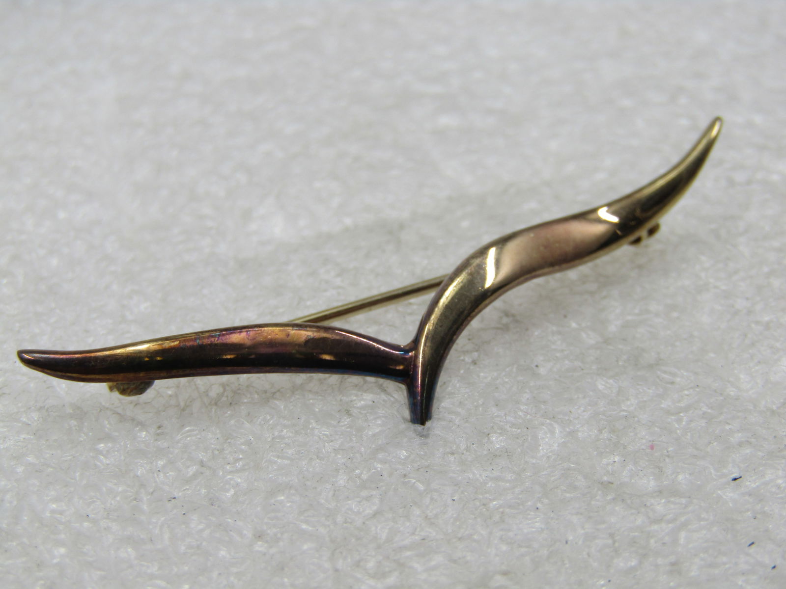 Vintage Sterling Vermeil V Brooch, 1960's-1980's - 2